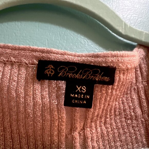 Blush Pink Sparkly Brooks Brothers Stretch Knit Top Sleeveless Knit - Picture 2 of 12